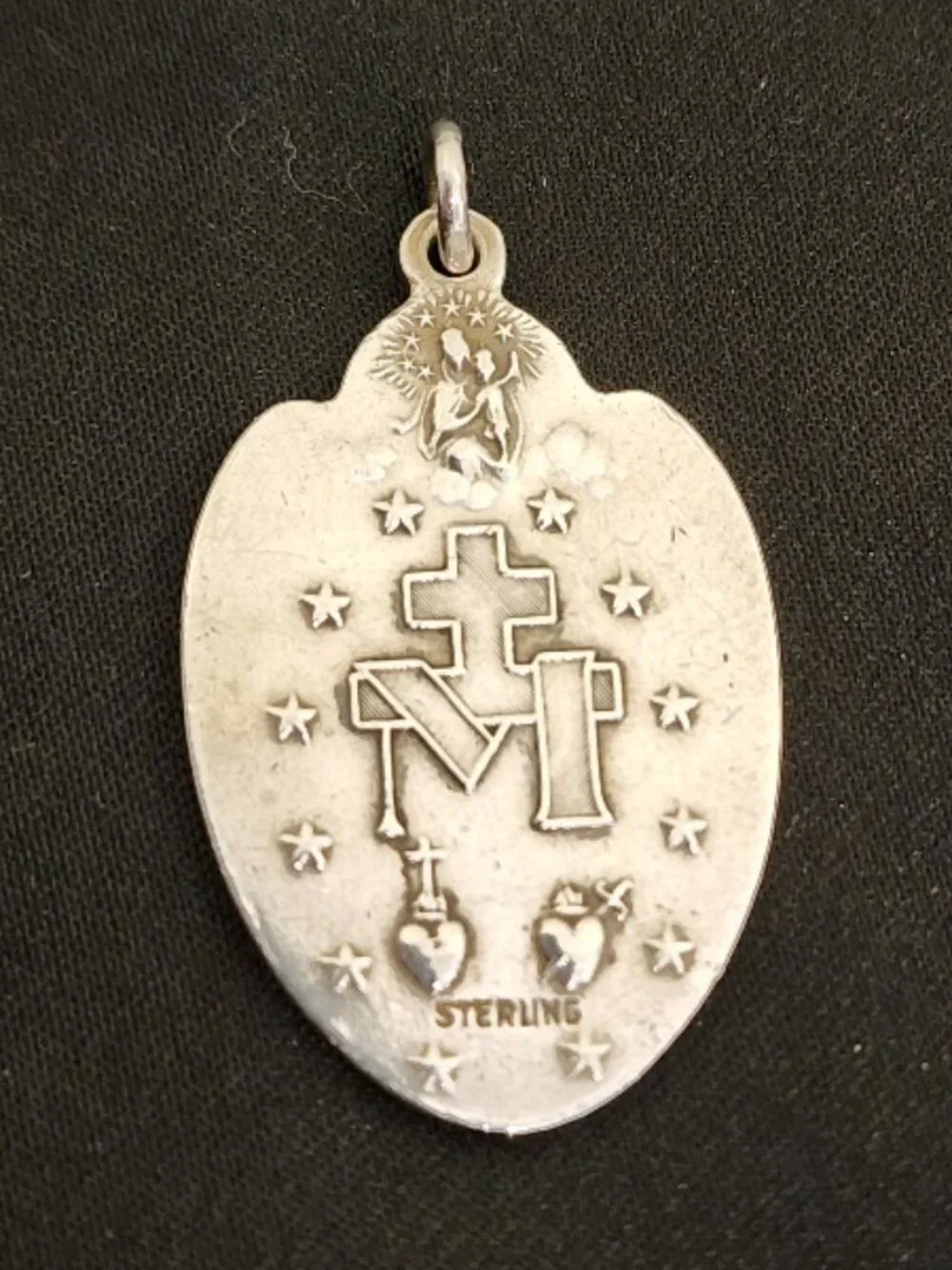 Vintage WWII Sterling Silver Miraculous Medal 
